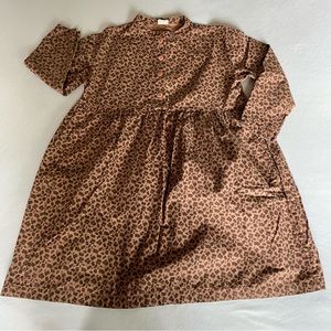 kids boutique wynken 💯 cotton leopard dress / size 10 years